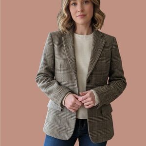 Lauren Ralph Women's Plaid Blazer - Brown vintage
